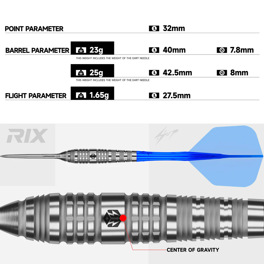 Caliburn RIX R3 Darts - 90% - EZ-Evo Steel Tip - 25g - Image 4