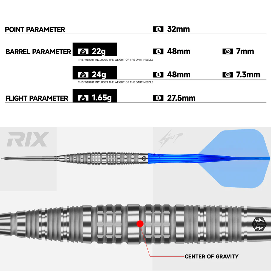 Caliburn RIX R6 Darts - 90% - EZ-Evo Steel Tip - 24g - Image 4