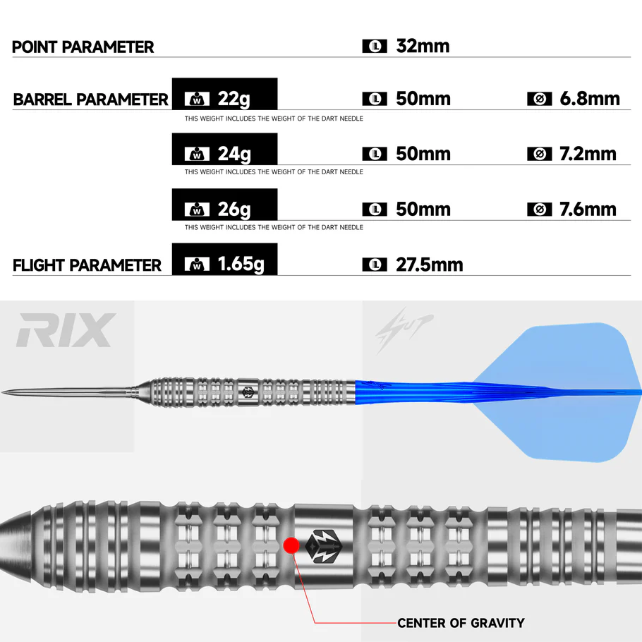 Caliburn RIX R4 Darts - 90% - EZ-Evo Steel Tip - 22g - Image 4