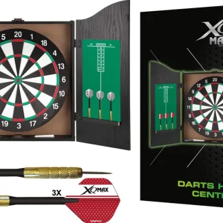 XQMax Home Darts Centre Set - Cabinet, Dartboard, 6 Darts