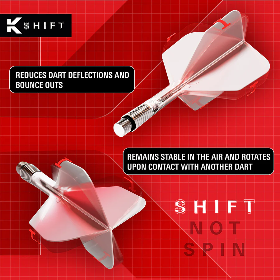 Target K-Shift Dart Flights - Black - No2 - Medium - Image 2