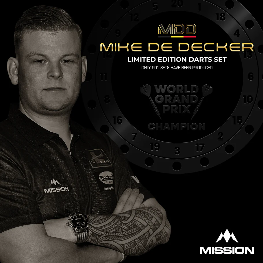 Mission Mike De Decker Darts - Steel Tip - 95% - Limited Edition - World Grand Prix - 24g - Image 2