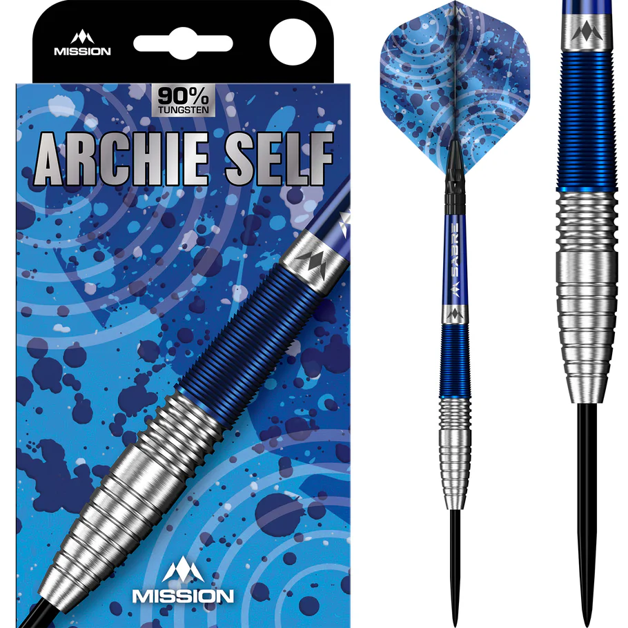 Mission Archie Self Darts - Steel Tip - 90% - Blue and Silver -22g