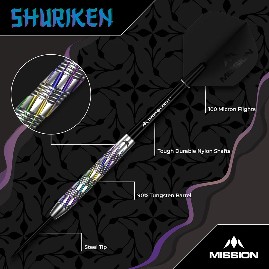 Mission Shuriken Darts - Steel Tip - 90% - 24g - Image 2