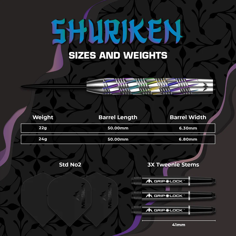 Mission Shuriken Darts - Steel Tip - 90% - 24g - Image 4