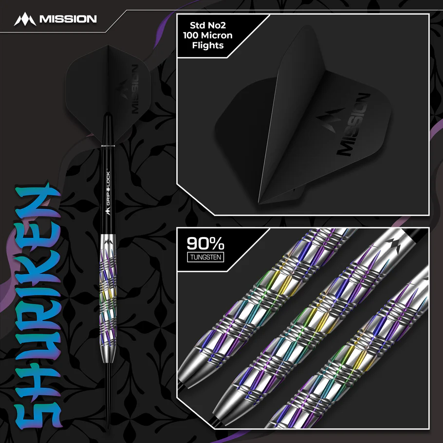 Mission Shuriken Darts - Steel Tip - 90% - 24g - Image 5