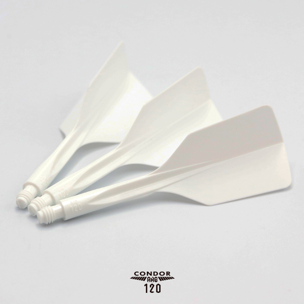 CONDOR AXE 120 Dart Flights - Slim Shape - White - Short - Image 4
