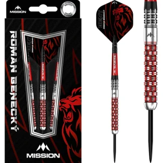 Mission Roman Benecky Darts - Steel Tip - Black and Red - 24g