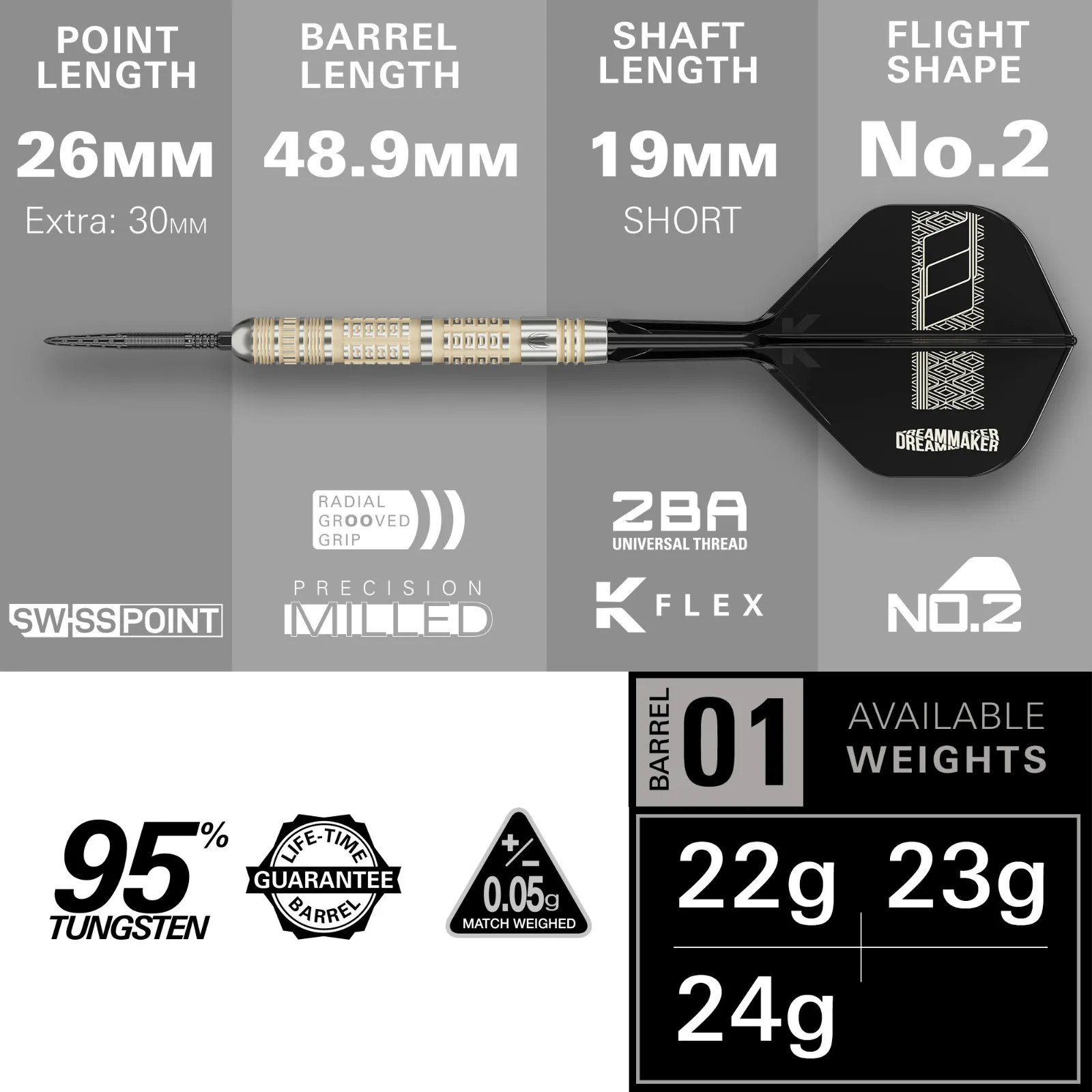 Target Darts - Dimitri Van den Bergh 95K SP - Steel Tip - 95% - 24g - Image 3