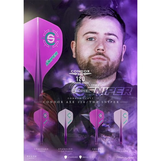 CONDOR AXE 120 Dart Flights - No2 - THE SNIPER - Solid Purple - Image 4