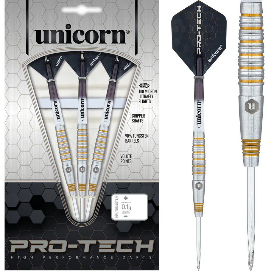 Unicorn Protech Darts - Style 2 - Steel Tip - Gold Ring - 21g